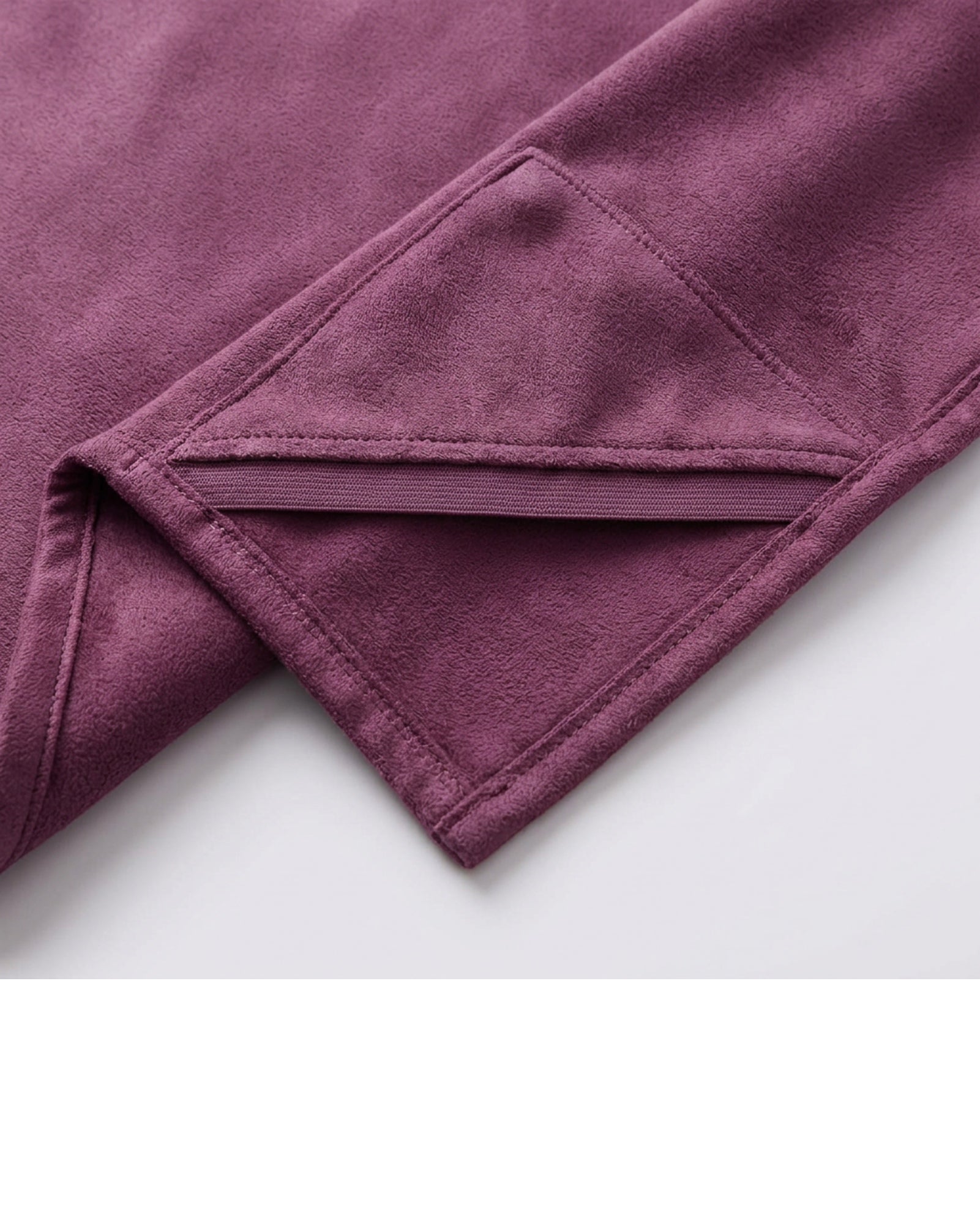 Txfvd Yoga Mat Towel with Four Corner Pockets 183 x 63 cm Plum - Detail view