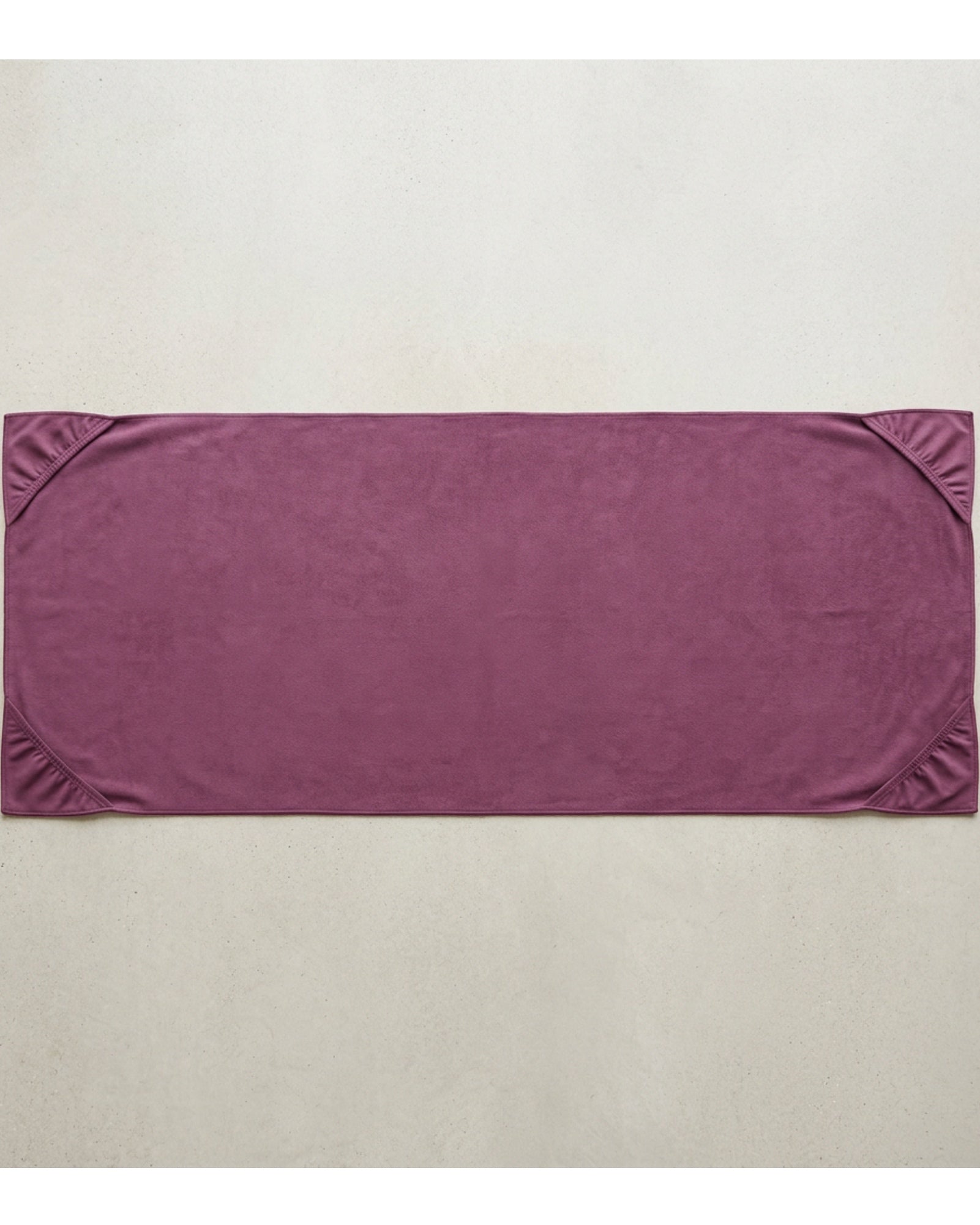 Txfvd Yoga Mat Towel with Four Corner Pockets 183 x 63 cm Plum - Lifestyle view